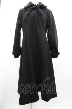 画像1: m petit by misako / AM*リボンコート L 黒 I-26-01-04-023-LO-CO-SA-ZI