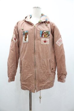 画像1: PINK HOUSE / さんたくまワッペンコーデュロイフードジャケット  ピンク I-26-01-04-027-LO-JA-SA-ZI