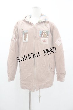 画像1: PINK HOUSE / さんたくまワッペンコーデュロイフードジャケット  ピンク I-26-01-04-027-LO-JA-SA-ZI