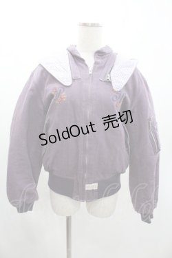 画像1: PINK HOUSE / サークルワッペンゼッケン付きフードブルゾン  パープル I-26-01-04-029-LO-JA-SA-ZI