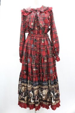 画像1: Angelic Pretty / British Bearブラウス＆ティアードスカート  赤 I-26-01-04-031-AP-OP-SA-ZI