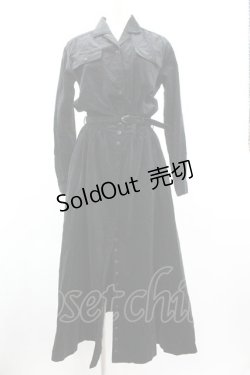 画像1: INGEBORG / コーデュロイシャツワンピース  黒 I-26-01-04-033-LO-OP-SA-ZI