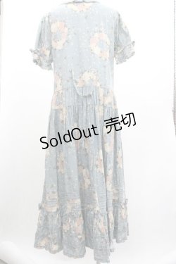 画像2: PINK HOUSE / ローズリース総柄半袖ワンピース  サックス I-26-01-04-038-LO-OP-SA-ZI