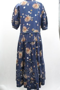 画像2: PINK HOUSE / パンジーブーケ柄ワンピース  青 I-26-01-04-039-LO-OP-SA-ZI