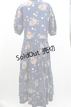 画像2: PINK HOUSE / パンジーブーケ柄ワンピース  青 I-26-01-04-039-LO-OP-SA-ZI