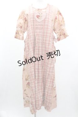 画像1: PINK HOUSE / アンジェリックラビッツエプロンワンピース  ピンク I-26-01-04-041-LO-OP-SA-ZI