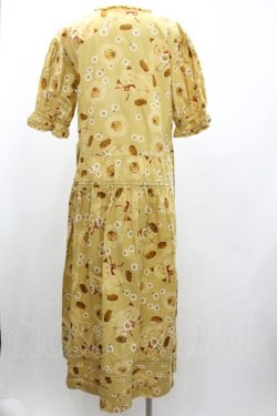 画像2: PINK HOUSE / ギンガムチェックくま&雛菊総柄半袖ワンピース  イエロー I-26-01-04-042-LO-OP-SA-ZI