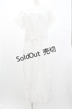 画像1: PINK HOUSE / 袖フリルワンピース  白 I-26-01-04-043-LO-OP-SA-ZI