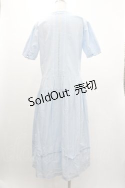 画像2: PINK HOUSE / フロントピンタックレース半袖ワンピース  サックス I-26-01-04-044-LO-OP-SA-ZI