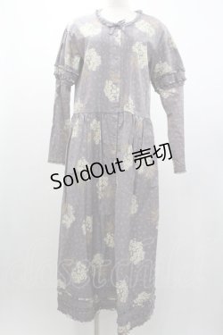 画像1: WONDERFUL WORLD / 雛菊ブーケプリント長袖ワンピース  ラベンダー I-26-01-04-046-LO-OP-SA-ZI