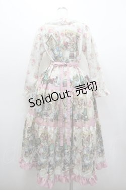 画像2: ANGELIQUE ROSA / 不思議の国のアリス柄ワンピース  白Ｘピンク I-26-01-06-048-LO-OP-SA-ZI