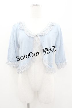 画像1: axes femme / Disneyトランプ刺繍ボレロ M サックス I-26-01-06-006-AX-TO-TE-ZI