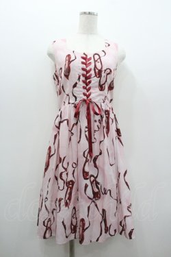画像1: MILK / レッドシューズドレス  ピンクＸ赤 I-26-01-06-056-ML-OP-SA-ZI