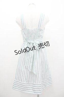画像2: F i.n.t / ストライプ&オーガンジーワンピース  グリーンＸ白 I-26-01-06-057-CA-OP-SA-ZI