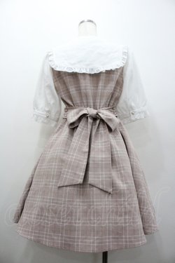 画像2: Amavel / ハートリボンチェック切替ワンピース  ピンクＸ白 I-26-01-06-062-CA-OP-SA-ZI