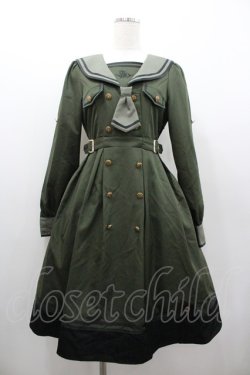 画像1: Amavel / Theatreland Guardian セーラーミリタリーワンピース  カーキ I-26-01-06-063-CA-OP-SA-ZI