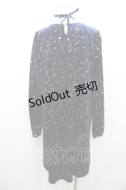 画像2: Amavel / 星発砲ベロアワンピース  ネイビーＸゴールド I-26-01-06-065-CA-OP-SA-ZI