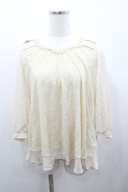 画像1: axes femme / 肩リボンレースブラウス M 生成り I-26-01-06-007-AX-BL-TE-ZI