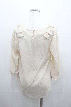 画像2: axes femme / 肩リボンレースブラウス M 生成り I-26-01-06-007-AX-BL-TE-ZI