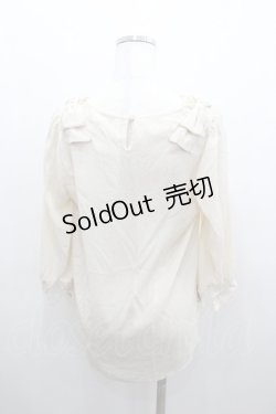 画像2: axes femme / 肩リボンレースブラウス M 生成り I-26-01-06-007-AX-BL-TE-ZI