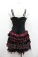 画像2: OZZ ANGELO / 薔薇刺繍サイド編み上げコルセットキャミワンピース  黒Ｘ赤 I-26-01-06-074-OO-OP-SA-ZI (2)