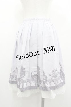 画像2: axes femme / 町並み柄スカート  ラベンダー I-26-01-06-079-AX-SK-SA-ZI