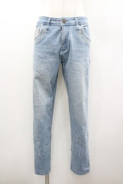 画像1: axes femme / パリ刺繍ボーイズデニム M ブルー I-26-01-06-081-AX-PA-TE-ZI