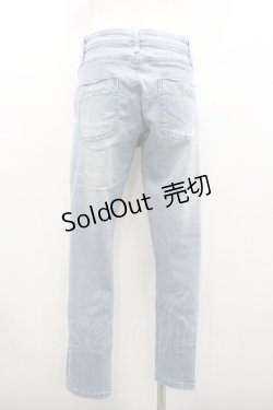 画像2: axes femme / パリ刺繍ボーイズデニム M ブルー I-26-01-06-081-AX-PA-TE-ZI