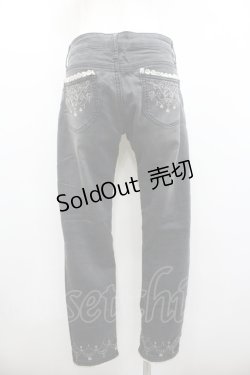 画像2: axes femme / シャンデリア刺繍パギンス L 黒 I-26-01-06-082-AX-PA-TE-ZI