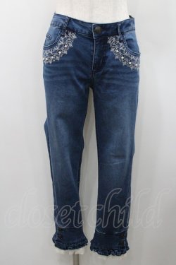 画像1: axes femme / パール刺繍ポケットパンツ L インディゴ I-26-01-06-084-AX-PA-TE-ZI