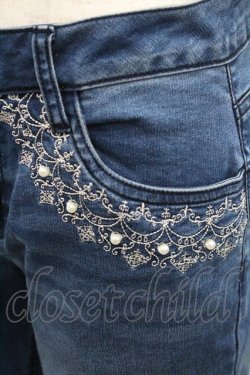 画像3: axes femme / パール刺繍ポケットパンツ L インディゴ I-26-01-06-084-AX-PA-TE-ZI