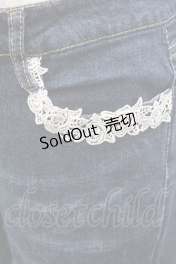 画像3: axes femme / ローズレースデニムパンツ  インディゴ I-26-01-06-085-AX-PA-TE-ZI