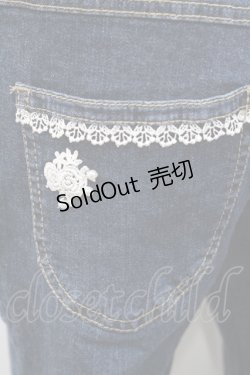 画像4: axes femme / ローズレースデニムパンツ  インディゴ I-26-01-06-085-AX-PA-TE-ZI