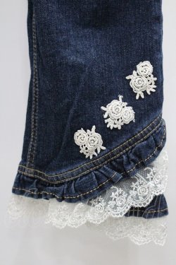 画像5: axes femme / ローズレースデニムパンツ  インディゴ I-26-01-06-085-AX-PA-TE-ZI