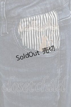 画像3: axes femme / 猫ストライプストレッチパンツ L インディゴ I-26-01-06-086-AX-PA-TE-ZI