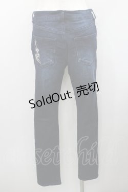 画像2: axes femme / 鳥かご刺繍デニムパギンス L インディゴ I-26-01-06-087-AX-PA-TE-ZI