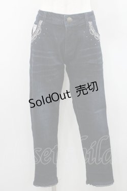 画像1: axes femme / スカラップ刺繍パンツ M インディゴ I-26-01-06-089-AX-PA-TE-ZI