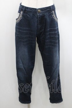 画像1: axes femme / スカラップ刺繍パンツ M インディゴ I-26-01-06-090-AX-PA-TE-ZI