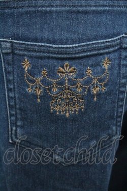 画像4: axes femme / ストライプ使い薔薇刺繍デニムパンツ M インディゴ I-26-01-06-091-AX-PA-TE-ZI