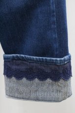 画像5: axes femme / ストライプ使い薔薇刺繍デニムパンツ M インディゴ I-26-01-06-091-AX-PA-TE-ZI (5)