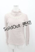 axes femme / はしごレースリブタートルニットソー M ピンク I-26-01-06-011-AX-TO-TE-ZI