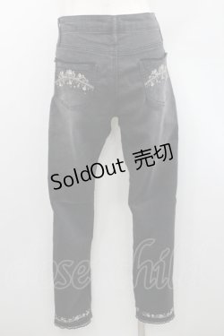 画像2: axes femme / チェーン刺繍パンツ L 黒 I-26-01-06-092-AX-PA-TE-ZI