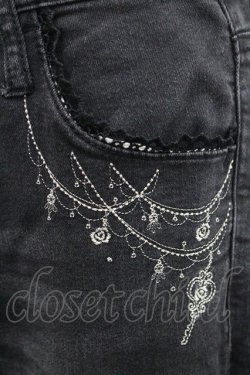 画像3: axes femme / チェーン刺繍パンツ L 黒 I-26-01-06-092-AX-PA-TE-ZI