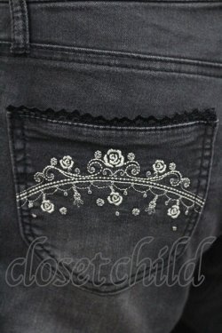 画像4: axes femme / チェーン刺繍パンツ L 黒 I-26-01-06-092-AX-PA-TE-ZI