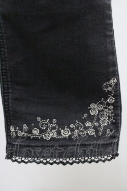 画像5: axes femme / チェーン刺繍パンツ L 黒 I-26-01-06-092-AX-PA-TE-ZI