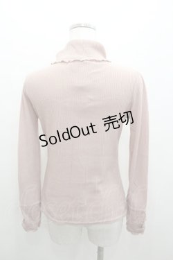 画像2: axes femme / はしごレースリブタートルニットソー M ピンク I-26-01-06-011-AX-TO-TE-ZI