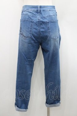 画像2: axes femme / 刺繍入デニムパンツ L ブルー I-26-01-06-094-AX-PA-TE-ZI