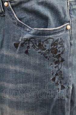 画像3: axes femme / 刺繍入デニムパンツ L ブルー I-26-01-06-094-AX-PA-TE-ZI
