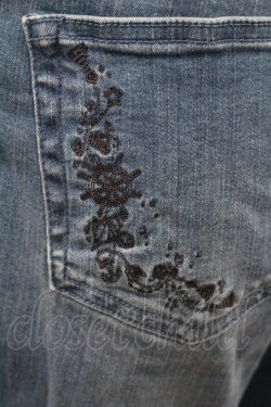 画像4: axes femme / 刺繍入デニムパンツ L ブルー I-26-01-06-094-AX-PA-TE-ZI
