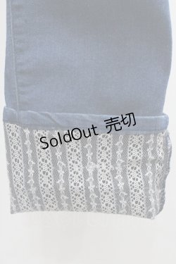 画像5: axes femme / 裾レースストレッチデニムパンツ L ブルー I-26-01-06-095-AX-PA-TE-ZI